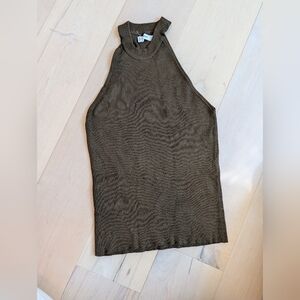EUC Mango Khaki Halter Knit Top (L)